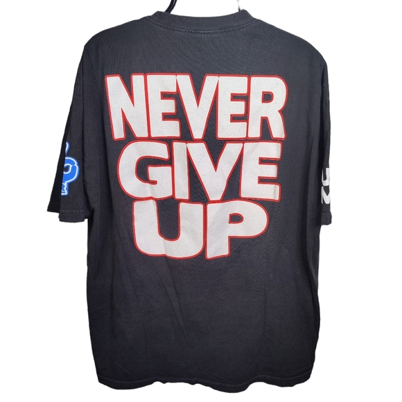 NEVER GIVE UP HLR Black JOHN CENA WWE Authentic T-shirt 2XL - Picture 6 of 6